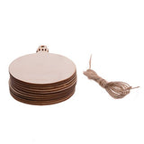 Christmas Wooden Crafts Hanging Ornaments Christmas Tree Decoration Unfinished Wood Cutouts for DIY Blank Slices to Paint (10PCs Round Style) YEEQIN