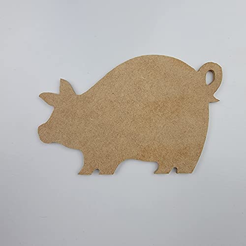 9"Pig, Unfinished Wood Art Shape by Wooden Craft Cutouts Wooden Craft Cutouts