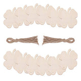 Amosfun 20pcs Wooden Embellishment Clover Shape Wood Cutouts Saint Patricks Day DIY Craft Supplies Amosfun