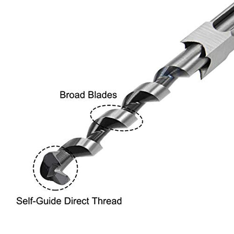 uxcell Square Hole Drill Bit, 1/2 Inch High-Carbon Steel Hollow Chisel Mortise Power Tool for Woodworking uxcell