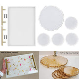 ResinWorld Silicone Resin Molds, 1 Pcs Large Resin Tray Mold + 4 Pack Geode Agate Coaster Molds + Large Tray Mold with Handles ResinWorld