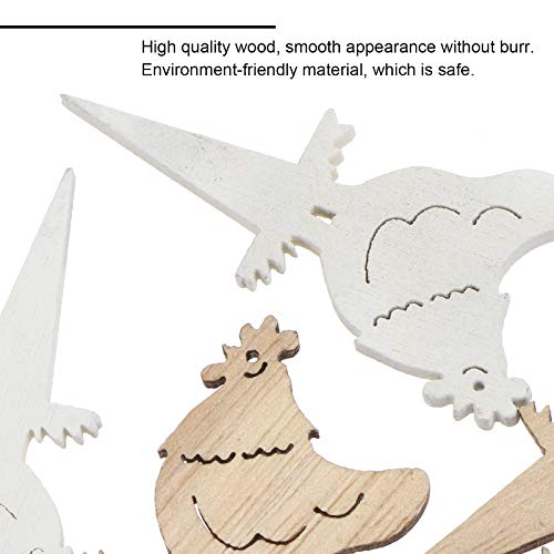 PartyKindom 72pcs Easter Wood Chips Color Printing Egg Rabbit Gifts Unfinished Wood Chicken Cutouts Easter Chicken Wood Cutout Unfinished Wood Easter