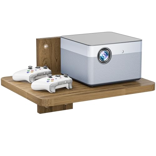 WALI Floating Projector Shelf for Wall, Wooden TV Shelf for DVD Players ...