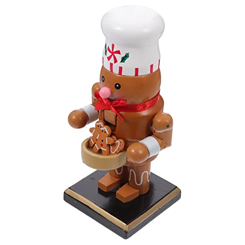 CIMAXIC 1Pc Christmas Nutcracker Wooden Gingerbread Chef Nutcracker Wooden Nutcracker Ornament Wooden Christmas Decoration Wooden Puppet Ornament CIMAXIC
