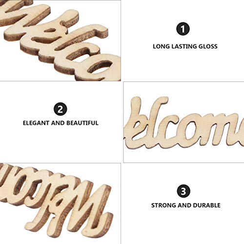 Amosfun Wedding Wooden Cutouts Wooden Slices Embellishments for DIY Craft Decorations 15pcs Amosfun