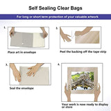 Falling in Art Acid Free 1.496mil (Single Side) Crystal Sealed Clear Bags for 9x12 Art Prints, Photos, 9 3/8 Inches by 12 2/5 Inches, 25-Pack Falling in Art