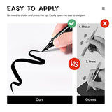 Arrtx Black Acrylic Paint Pens - 8 Pack Brush Tip and Fine Tip (Dual Tip) Black Paint Markers for Rock Painting, Water Based Acrylic Painting Arrtx