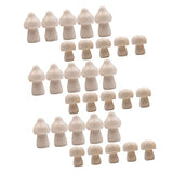 DECHOUS 40pcs Wooden Fruit Ornaments Wooden Mushroom Crafts DIY Unfinished Mushroom Natural Unfinished Mushrooms DIY Mushroom Graffiti Wooden Toy DECHOUS