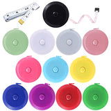 Measuring Tape Retractable, 60 Inch Soft Fabric Tape Measure for Body, Push Button Sewing Measurement Tape for Cloth Waist(12 Pack) BUSHIBU