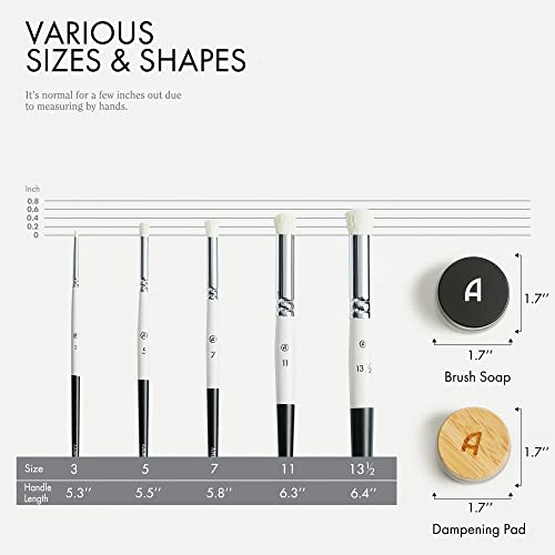 ARTIFY Drybrush Set Dry Brushes: Professional-Grade Dry Brush for Effortless Miniature & Model Painting - 5 Sizes Hobby Small Fine Detail Paint ARTIFY art supplies