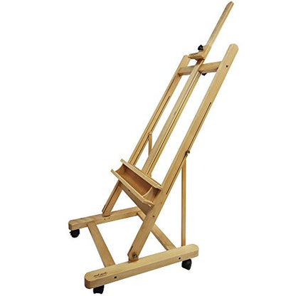 Mont Marte Painting Easel Large Easel for Painting, Studio Easel w/castors Beech Wood - WoodArtSupply