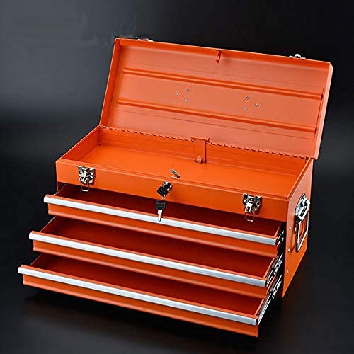 Edward Tools Portable Metal Tool Box with Drawers 20”- Keyed Center Lock for Security - Powder Coated Scratch Resistant Finish - Heavy duty chest Edward Tools