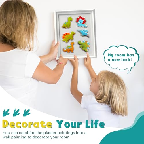  Juboury Kids Arts and Crafts Plaster Painting Craft Kit Art Set  - Painting Your Own Space Dinosaurs & Marine Life Figurines - Ceramic  Painting Kit for Kids, Girls, Boys, Toddlers 