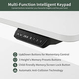 FEZIBO Standing Desk with Keyboard Tray, 55 × 24 Inches Electric Height Adjustable Desk, Sit Stand Up Desk, Computer Office Desk, White FEZIBO