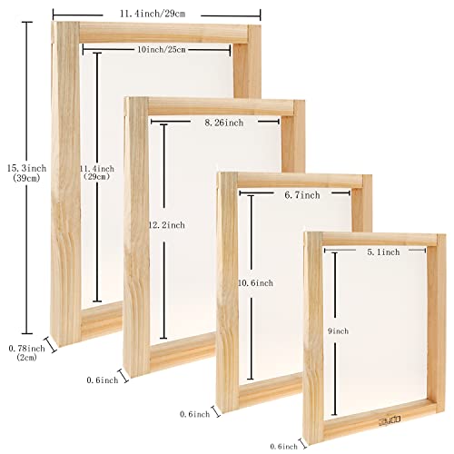 Caydo 36 Pieces Screen Printing Kit Includes 30W LED UV Exposure Screen Printing Light, 4 Sizes Silk Screen Printing Frame, Instructions, 5 Sheets A4 Caydo