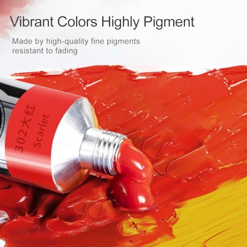 LIGHTWISH Oil Paint,21 Vibrant Oil Colors,50ml Large Tubes, Oil Based Paint for Canvas Painting, Art Supplies for Artist Beginners Adults Students LIGHTWISH