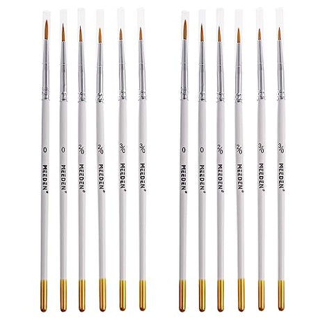 MEEDEN Detail Paint Brush Set - 12 Miniature Art Brushes for Fine Detailing & Art Painting - Acrylic, Watercolor, Oil - Miniatures, Models, Airplane MEEDEN
