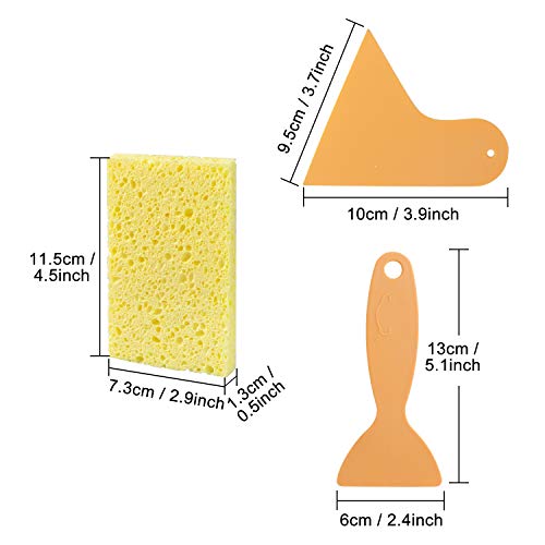 Whaline 7 Pieces Mosaic Tools, Mosaic Tweezers Tile Beginner Setwith 2 Scrapers, 2 Tweezers, 1 Double-EndedHook, 1 Spatula, 1 Sponge Whaline