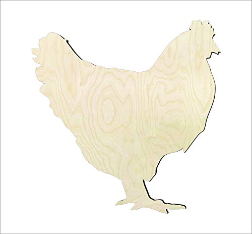 DIY 3 inch cutout Chicken, Chicken wood cutout, Chicken shape diy crafts unfinished sanded Chicken shape