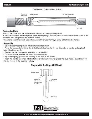 Penn State Industries PKBHAM Brass Hammer Woodturning Project Kit - WoodArtSupply