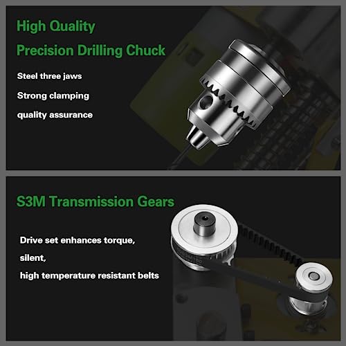 Mini Drill Press, Benchtop Drill Press Adapter for Hand Drill, CNC Small Drill Press 7-Speed Portable Precision Drilling Machine B10 Chuck for DIY - WoodArtSupply