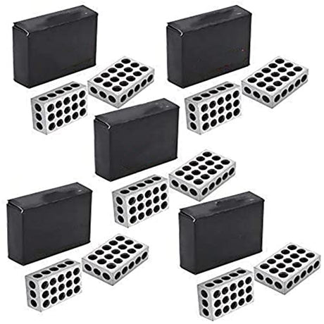 findmall 5 Matched Pairs Accuracy Steel 1 x 2 x 3 Inch Blocks 23 Holes .0002" Machinist Milling findmall
