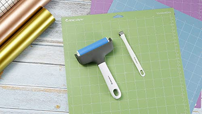 RANCOVY Brayer Roller & Mat Remover Tool Tweezers Set for Cricut/Silhouette/Brother and T-Shirts Heat Transfer Projects Printing Making - WoodArtSupply