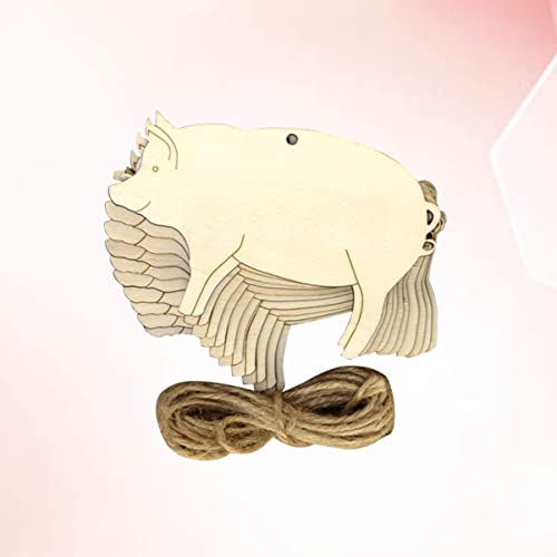 BESTOYARD Home Decorations Present Labels Gift Label 30 pcs Wood Pigs Wood Label Tags Wooden Label Tags Blank Pigs Chips Pieces Embellishments