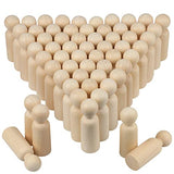 GNIEMCKIN Wooden Peg People, 3.5 Inch 60 Pieces, Peg Dolls Unfinished in Standardization Sizes, Perfect for DIY Art and Craft, Painting, Dollhouse GNIEMCKIN