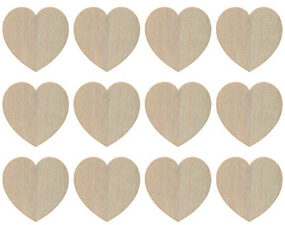 Creative Hobbies® Unfinished Wood Heart Cutout Shapes, Ready to Paint or Decorate, 3.5 Inch Wide | 12 Pack