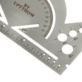 UPTTHOW Leather Tools French Curve Protractor Triangles Andcircle Gauge All-in-one Combine Tool Multifunctional Stainless Steel Ruler for UPTTHOW
