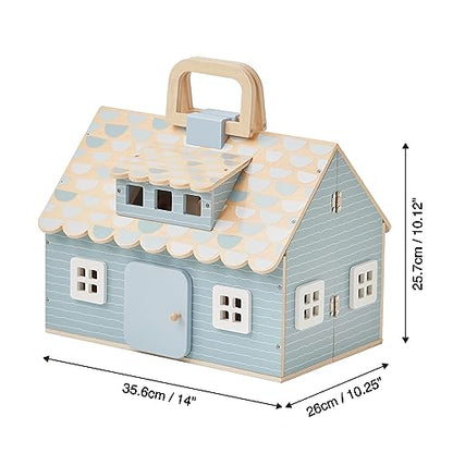 Olivia's Little World Wooden Quaint Little Cottage Dollhouse + Accessories for 3.5" Dolls, Multi