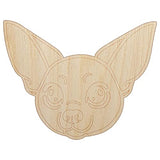 Chihuahua Dog Head Unfinished Wood Shape Piece Cutout for DIY Craft Projects - 1/4 Inch Thick - 4.70 Inch Size Sniggle Sloth