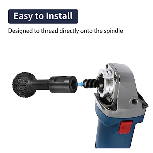 JonPhoe Sphere Rotary Burr with 5/8-11 Threads for 4 1/2" and 5" Angle Grinder, Carbon Steel Ball Gouge Angle Grinder Attachments for Woodworking JonPhoe