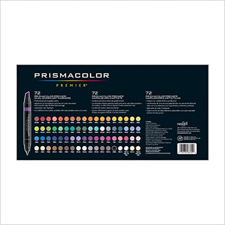Prismacolor Premier Double-Ended Art Markers, Fine and Chisel Tip, 72 Pack Prismacolor