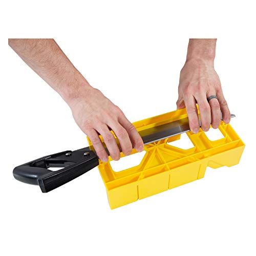 GreatNeck BSB14 12 Inch Mitre Box With 14 Inch Back Saw, Reinforced Steel Back Saw for Accurate Cutting, Receptacle Box Saw With Degree Cutting Guide