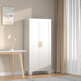 RISTERN White Metal Storage Cabinet, 61" Steel File Cabinet for Home Office, Kitchen Pantry Storage Cabinet with Doors and 3 Adjustable Shelves, Tool RISTERN