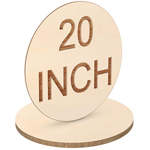 20 Inch Round Wood Circles Unfinished Wood Cutout for Craft Door Hanger Christmas Decorations, and Painting (2 Pieces) Jetec