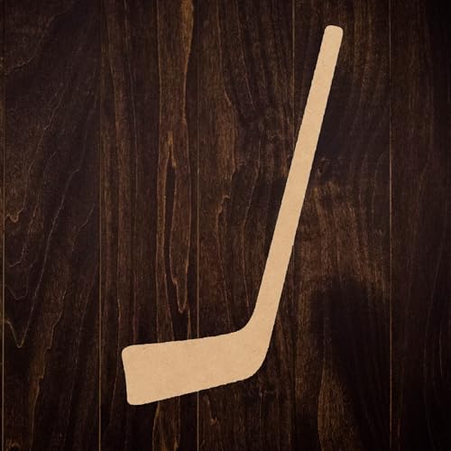 Wooden Hockey Stick Craft 3'' Cutout, Unfinished Wood Blank Sports MDF Shape, Kids DIY Wall Hanging NEXTCraft