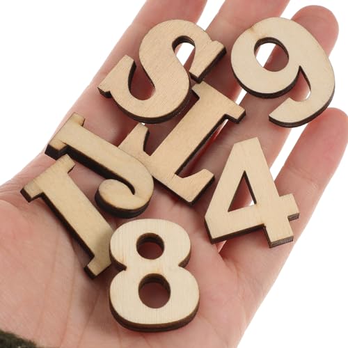 VILLCASE Mini Wood Letters and Numbers, Unfinished Wooden Alphabet Letter Slices, Wood Pieces DIY Wooden Numbers Blank Letters Spelling Educational