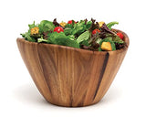 Lipper International Acacia Wave Serving Bowl for Fruits or Salads, Large, 12" Diameter x 7" Height, Single Bowl Lipper International