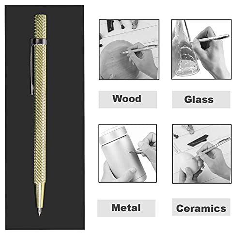 VebaCidi Scribe Tool, 2 Pieces Tungsten Carbide Tip Scriber, Engraved Pen for Tile/Glass/Wood/Ceramics/Metal/Gold/Welding VebaCidi