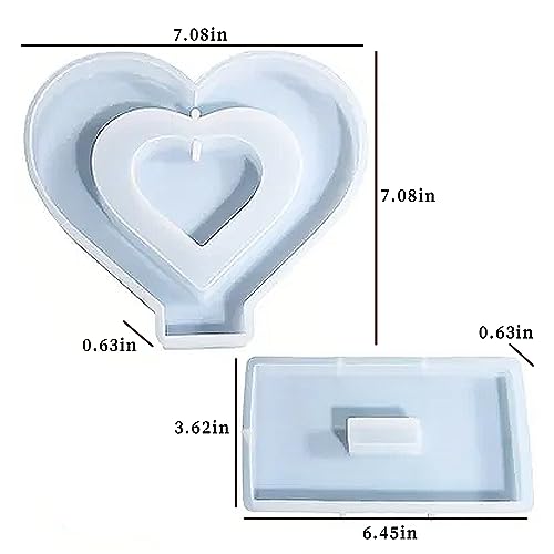 Heart Photo Frame Resin Molds Silicone, Large Ornament Picture Frame Silicone Mold for Resin Casting, DIY Epoxy Resin Floral Art Crafts Home Wehous
