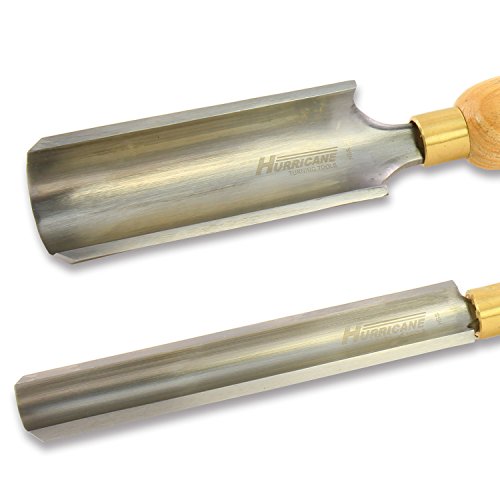 Hurricane Turning Tools, HSS, 2 Piece Spindle Roughing Gouge Set (2" and 1"), Standard Series Woodturning Tools - WoodArtSupply