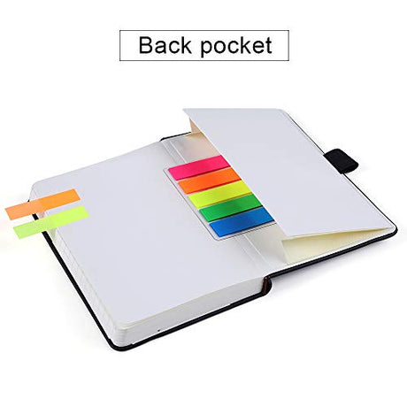 Vanpad (2 Pack) Pocket Notebook Small Hardcover Note Book 3" x 5.5", Mini Ruled Lined Journal, Leather Cover, with Pen Holder, Page Marker Ribbons, Vanpad