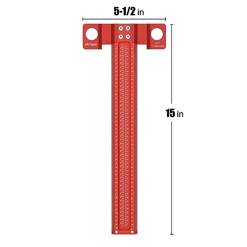 AKNgoes Woodworking Scriber T-Square Ruler 12in with Thoughtful Support Lips, Architect Ruler for Carpenter Work, Layout and Measuring Tools AKNgoes