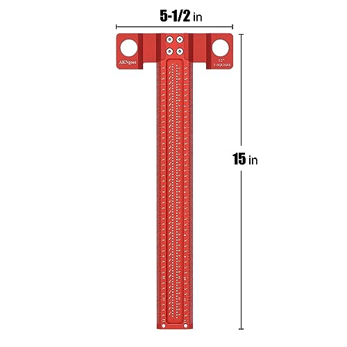 AKNgoes Woodworking Scriber T-Square Ruler 12in with Thoughtful Support Lips, Architect Ruler for Carpenter Work, Layout and Measuring Tools - WoodArtSupply