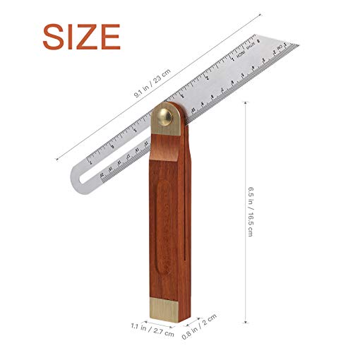 DOITOOL 1PCS 9 Inch Sliding T-Bevel Gauge Woodworking T Bevel Angle Finder with Hardwood Handle and Metric Marks - WoodArtSupply