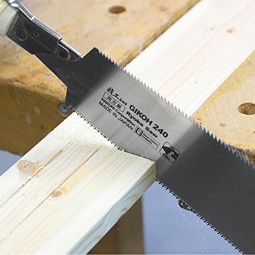 KAKURI Japanese Pull Saw for Woodworking 9-1/2" Made in JAPAN, Ryoba Double Edge Hand Saw with Blade Cover Case, Cane Wrapped Handle - WoodArtSupply