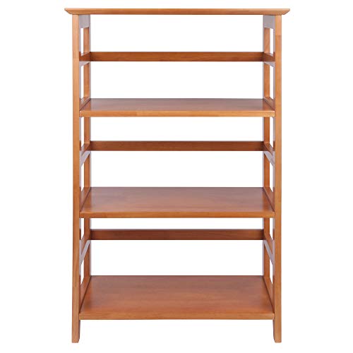 Winsome Wood Four-Tier Bookshelf in Honey Finish - WoodArtSupply